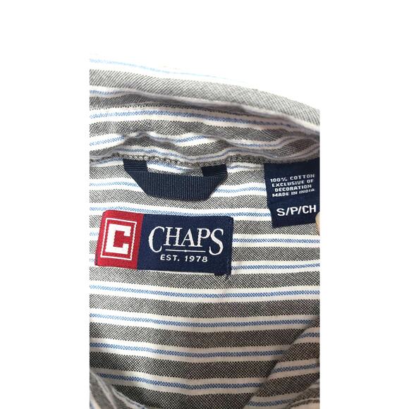 Chaps men's small cotton striped button down - Picture 2 of 3